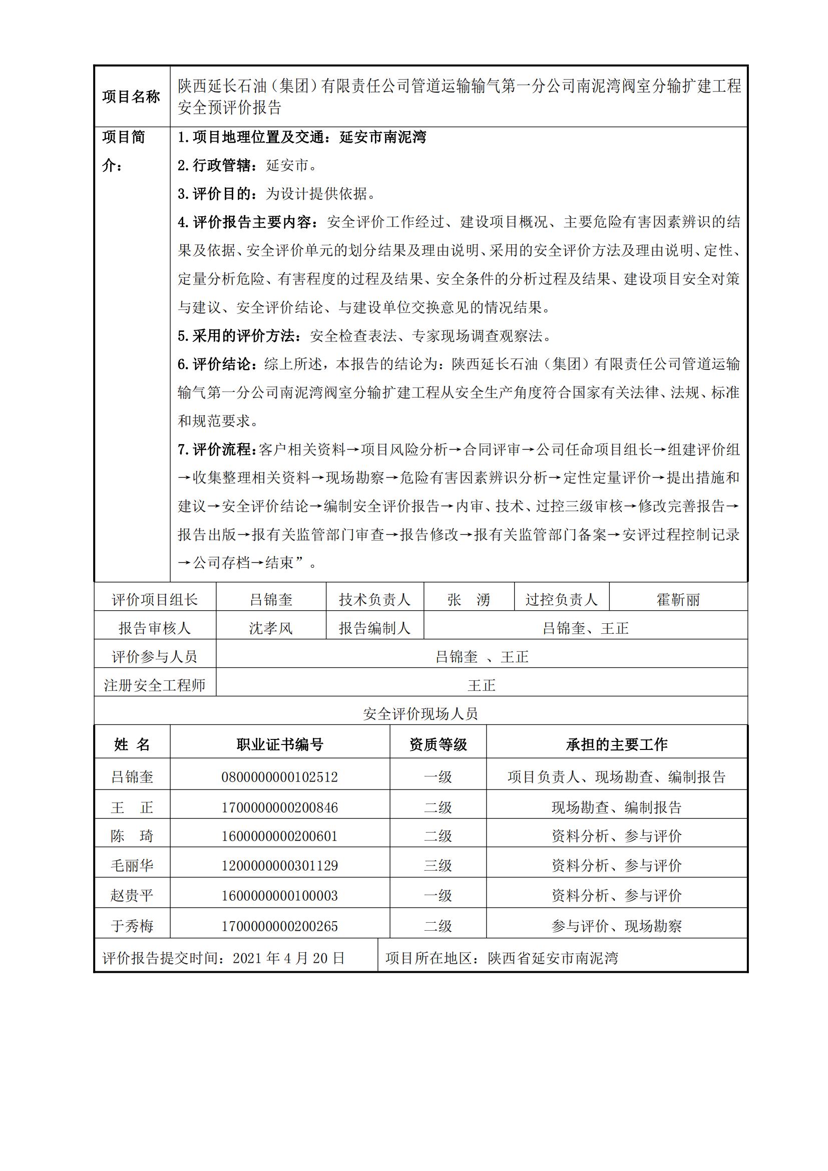 98+20210420+陜西延長石油（集團(tuán)）有限責(zé)任公司管道運(yùn)輸輸氣第一分公司南泥灣閥室分輸擴(kuò)建工程安全預(yù)評(píng)價(jià)_00.jpg